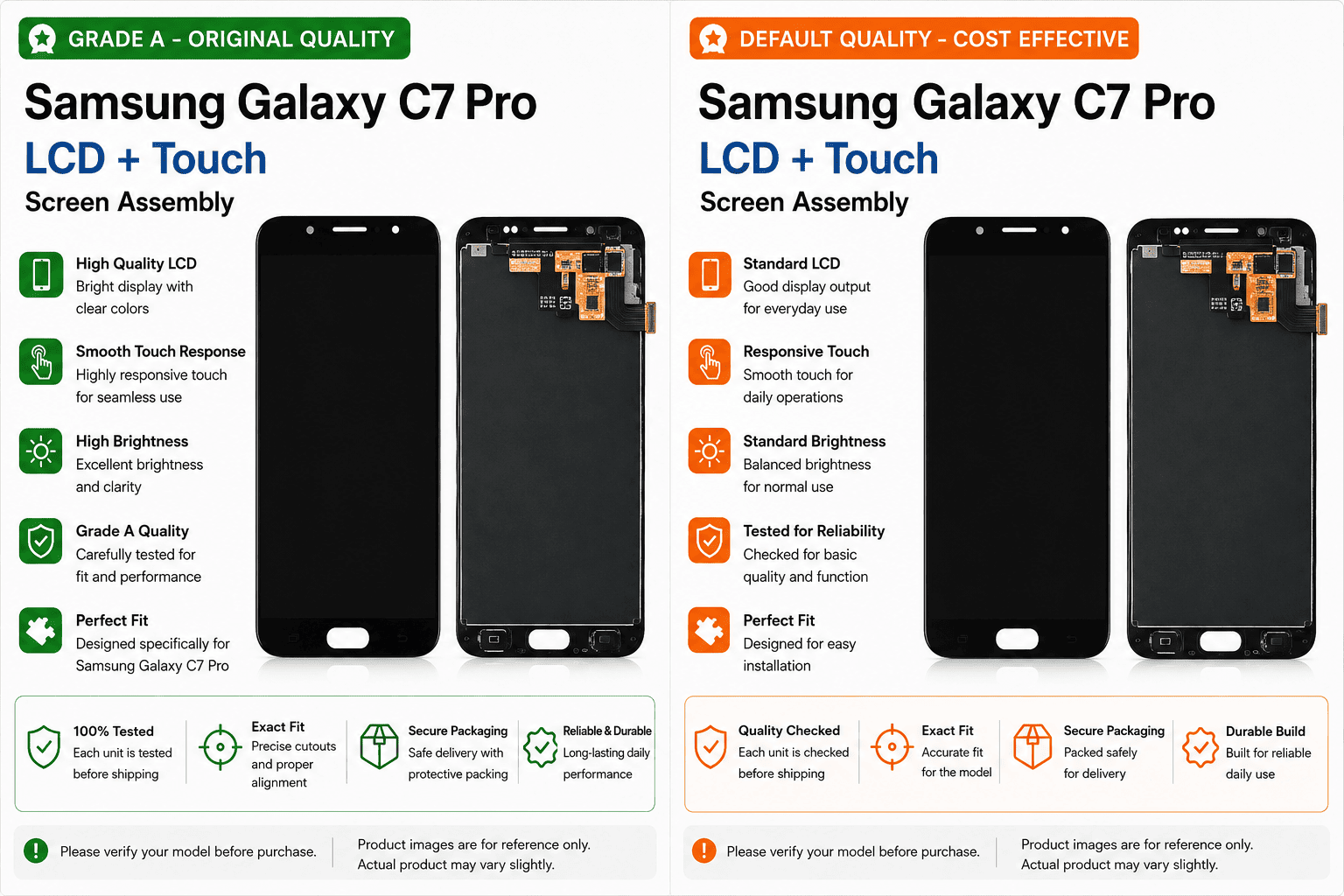 LCD with Touch Screen for Samsung Galaxy C7 Pro - Black