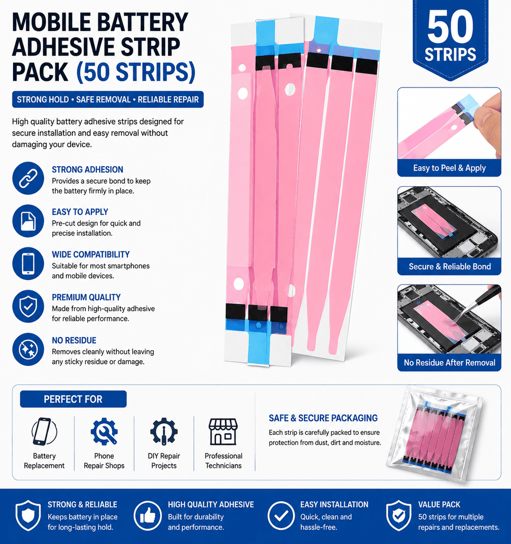 Mobile Battery Adhesive Strip Pack (50 strips)