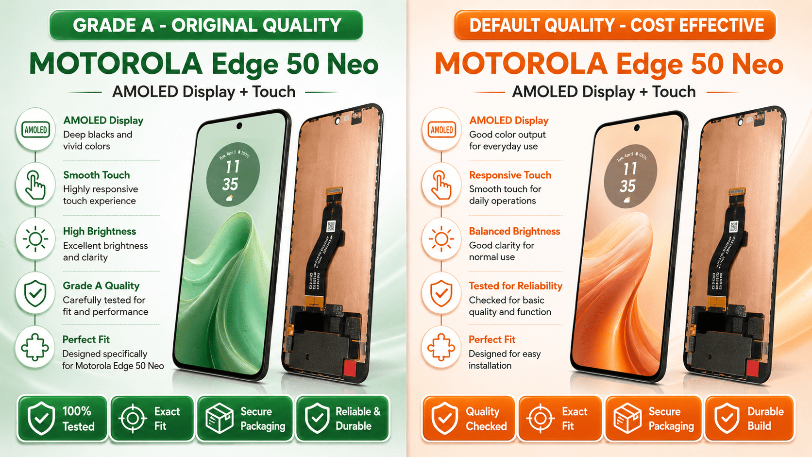 Motorola Edge 50 Neo AMOLED Display + Touch