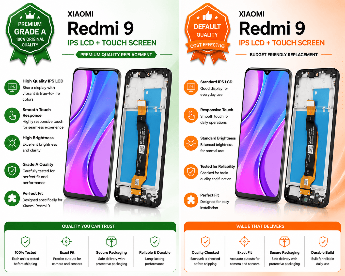 Xiaomi Redmi 9 IPS LCD + Touch Screen
